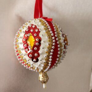 VINTAGE HANDMADE BEADED ORNAMENTS